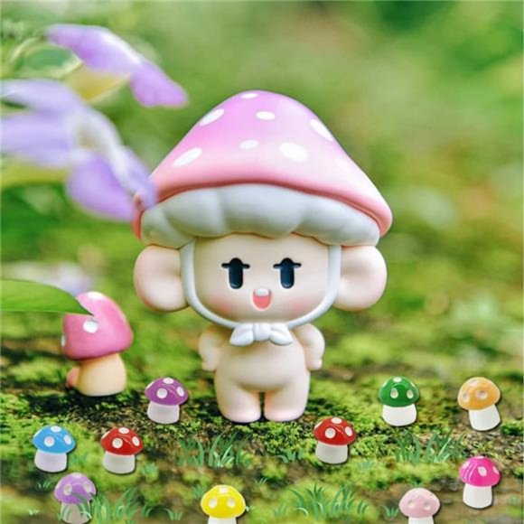 160 Pcs Tiny Mushrooms Mini Figurines Miniature Cute  AWEELON 160 Pcs Tiny Mushrooms Mini Figurines Miniature Cute Colorful Figurines